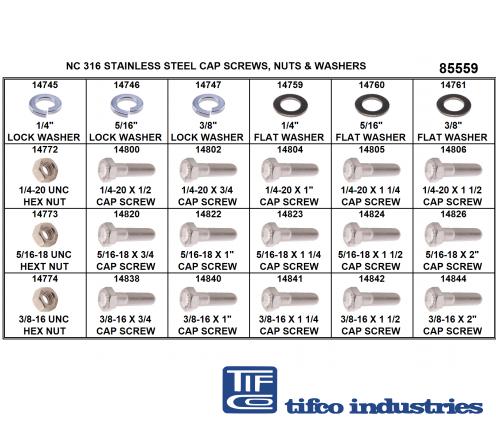 Tifco Industries Part S S Cap Screw Refill Asst