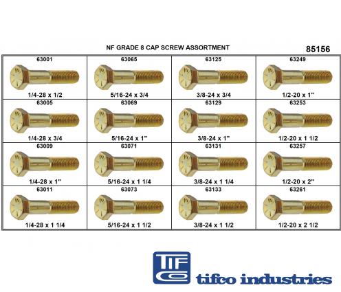 TIFCO Industries - Part#: 185156 - Gr 8 Plated C/S Refill Asst, 1/4 - 1 ...