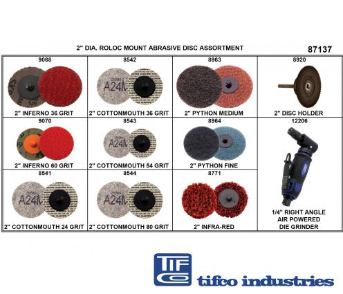 TIFCO Industries - Part#: 87137 - Roloc Mt Abrasive Disc Asst, 2