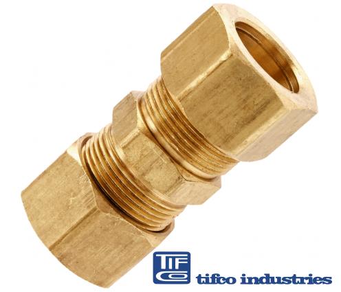 TIFCO Industries - Part#: 37144 - Lead-Free Brass Comp Union, 3/8 Tube