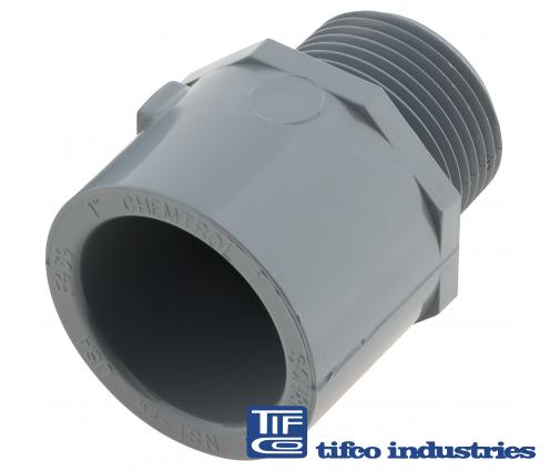 TIFCO Industries - Part#: 36024 - CPVC Sch 80 Pipe Ftg-Male Adap, 1" S x 1" P