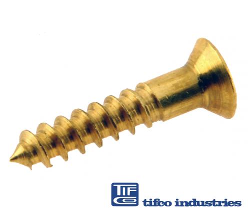 【PH/PN】 TIFCO Industries - Part#: 31713 - Brass Flat Head Ph Wood