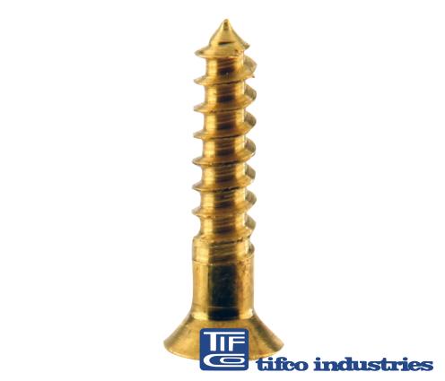 【PH/PN】 TIFCO Industries - Part#: 31713 - Brass Flat Head Ph Wood