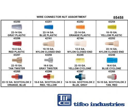 TIFCO Industries - Part#: 185458 - Wire Connector Nut Refill Asst, 22 ...