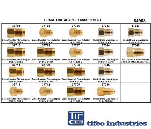 TIFCO Industries - Part#: 184908 - Brake Line Adapter Refill Asst 