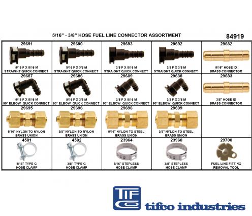 TIFCO Industries - Part#: 184919 - Fuel Line Connector RefillAsst,  5/16-3/8 Hose