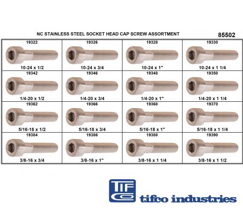 TIFCO Industries - Part#: 185502 - S/S Skt Hd Cap Scr Refill Asst, #10 ...