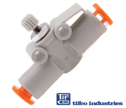 TIFCO Industries - Part#: 90104 - Metric DIN 90 Deg. Union Elbow, 18mm-L  M26-1.50