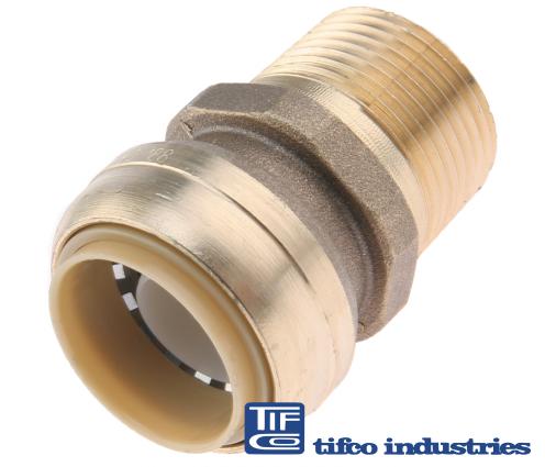 TIFCO Industries - Part#: 36410 - Copper Tube Push Fitting, 1/2 x