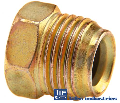 TIFCO Industries - Part#: 37286 - Brass Inverted Flare Union, 1/4 Tube