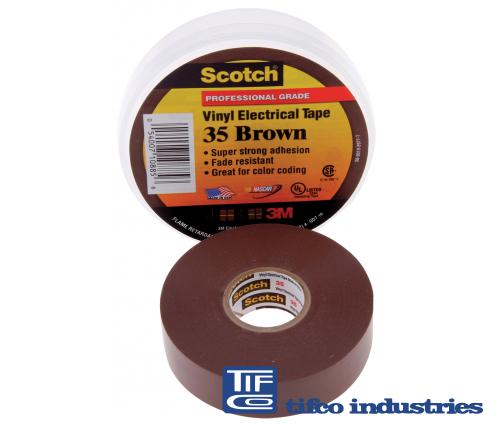 3M 35 Scotch Vinyl Electrical Color Coding Tape, 3/4 x 66 ft - Orange