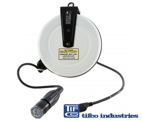 TIFCO Industries - Part#: 4331 - Retractable Reel Power Cord, 30Ft w/Pro -Lock