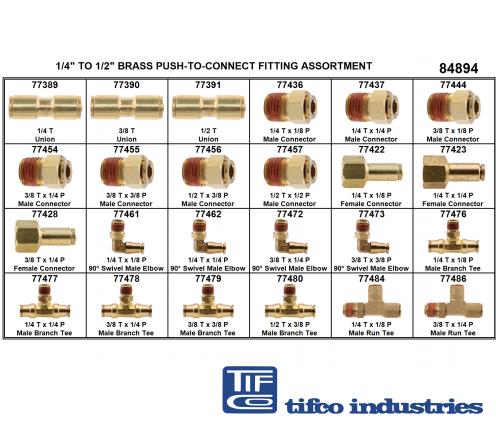 TIFCO Industries - Tube / Pipe Fittings, Push-to-Connect, Brass