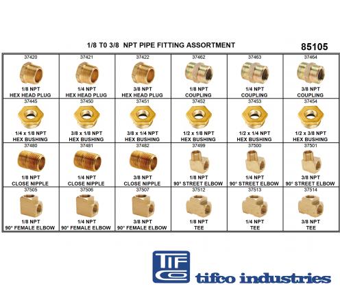 TIFCO Industries - Tube / Pipe Fittings, Tube Fittings, Brass Compression,  Tray Assortment