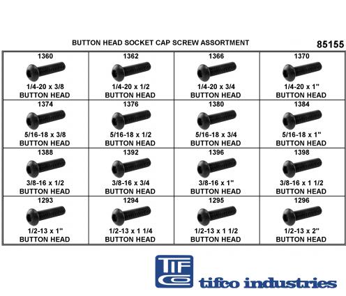 TIFCO Industries - Part#: 85155 - Button Head Skt Cap Screw Asst, 1/4 ...