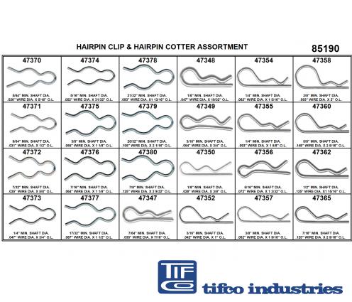 TIFCO Industries - Hardware, Pins, Hairpin Cotter, Tray Assortment