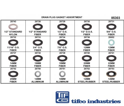 TIFCO Industries - Part#: 28737 - Drain Plug Gasket-Fiber, M14